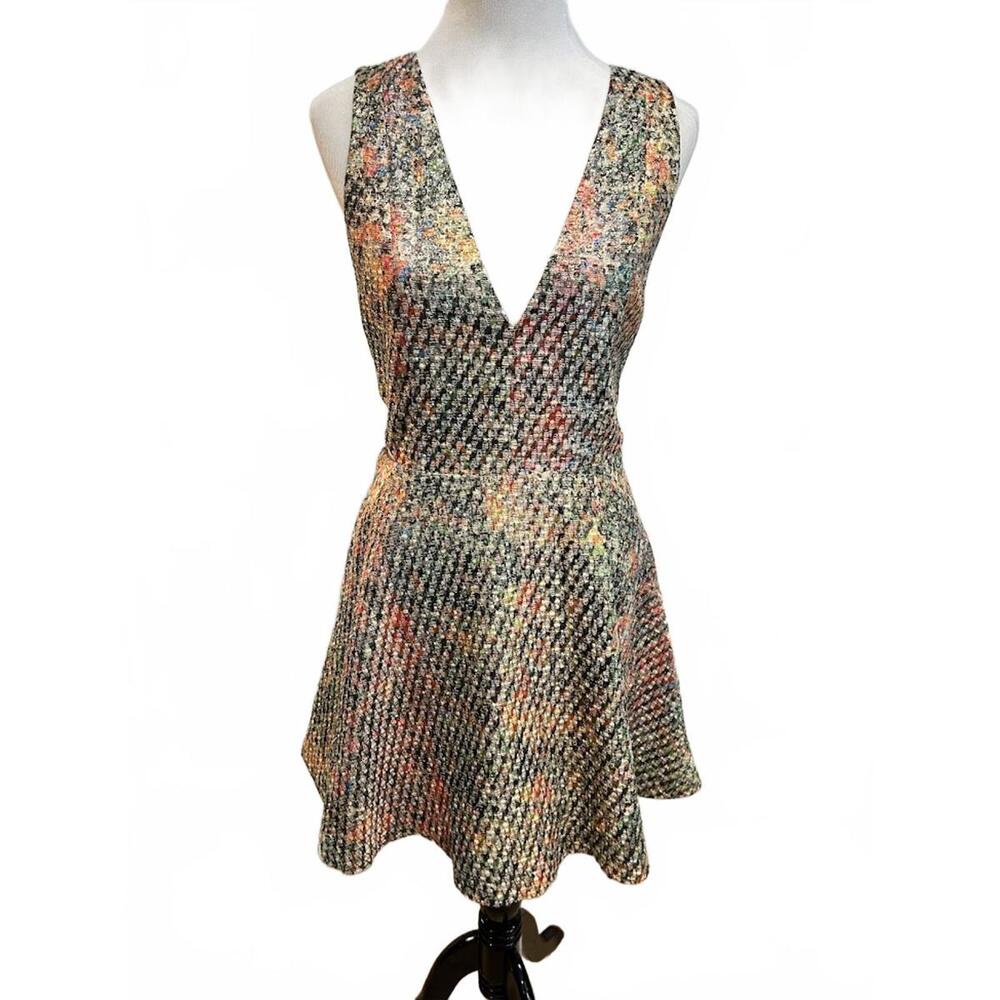 Alice+Olivia Varita Metallic Fit and Flare Cut Out Dressed‎ Size 8/10